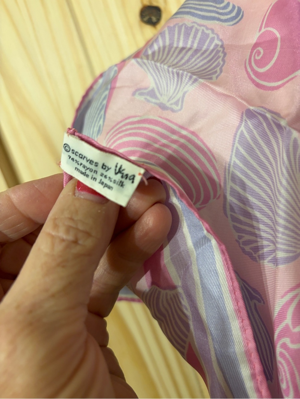 Vintage Vera Neumann Silk Blend Scarf Novelty Print Shells Ocean Beachy Summer - Picture 5 of 5